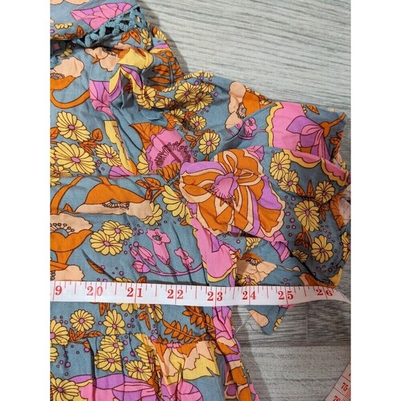 NWOT Rusttydusty Plus Blouse- Size 3XL Top Floral V-neck Pastel Fall N62‎ - Picture 6 of 7